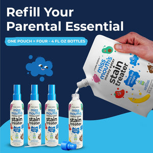 Miss Mouth's Messy Eater Stain Treater - 16oz Refill - Newborn & Baby Essentials - No Dry Cleaning Food, Grease, Coffee Off Laundry, Underwear, Fabric